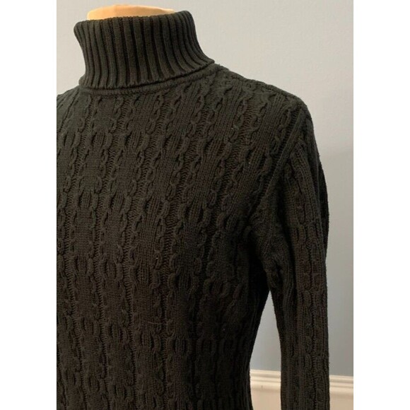 Talbots Cable Knit Sweater Womens M Roll Neck Long Sleeve Cotton Turtleneck - Picture 3 of 9